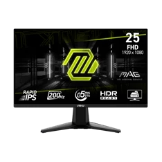 MSI 24,5" MAG 255F E20 FHD Rapid IPS 200Hz HDMI/DP fekete gamer monitor