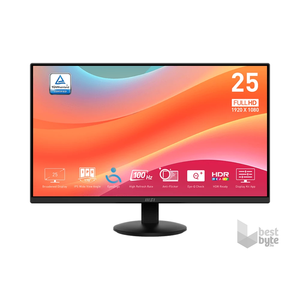 MSI 24,5" Business PRO MP252L FHD IPS 100Hz HDMI/DP fekete monitor