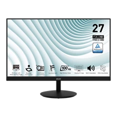 MSI 27" Business PRO MP271A FHD IPS 100Hz DP/HDMI/VGA fekete monitor