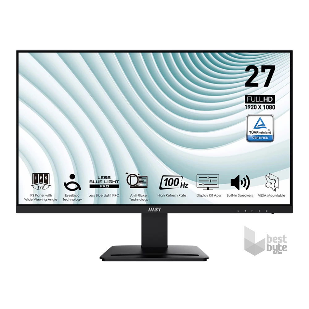 MSI 27" Business PRO MP273A FHD IPS 100Hz HDMI/DP/VGA fekete monitor
