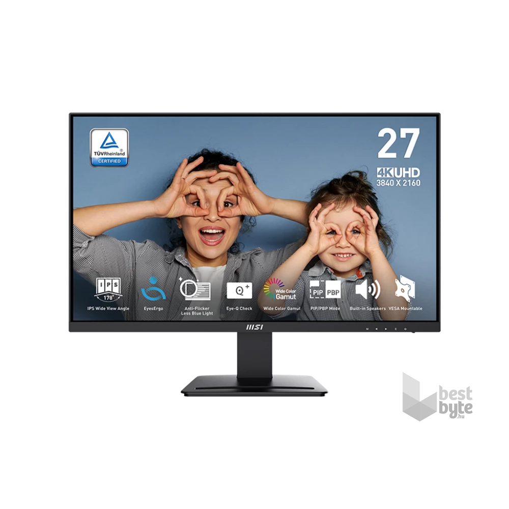 MSI 27" Business PRO MP273U UHD IPS HDMI/DP fekete monitor
