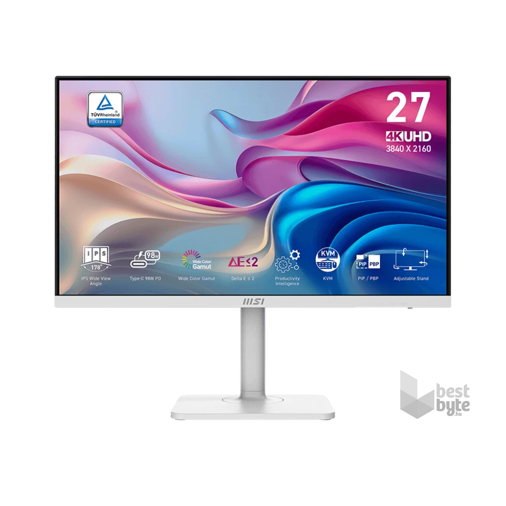 MSI 27" Modern MD272UPHW UHD IPS HDMI/DP/USB-C fehér monitor