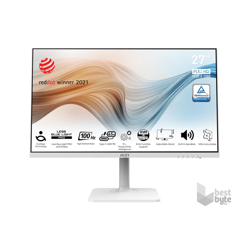 MSI 27" Modern MD272XPW FHD IPS 100Hz HDMI/DP/USB-C fehér Business monitor