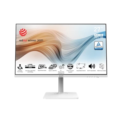 MSI 27" Modern MD272XPW FHD IPS 100Hz HDMI/DP/USB-C fehér Business monitor