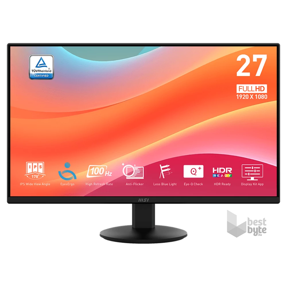 MSI 27" PRO MP272L FHD IPS 100Hz HDMI/DP fekete monitor
