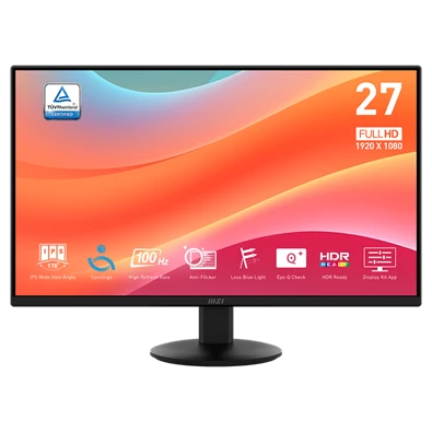 MSI 27" PRO MP272L FHD IPS 100Hz HDMI/DP fekete monitor