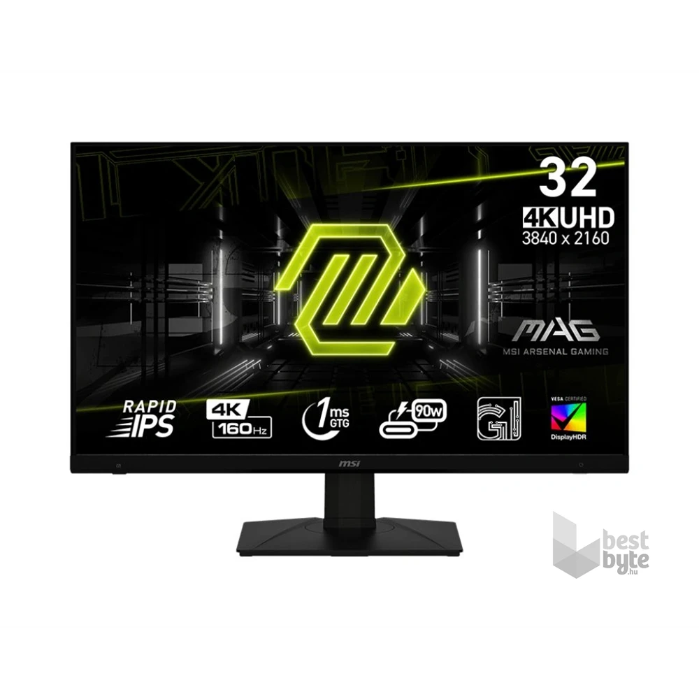 MSI 32" Gaming MAG 322UPF 4K UHD IPS 160Hz DP/HDMI/USB-C fekete gamer monitor (Újszerű)
