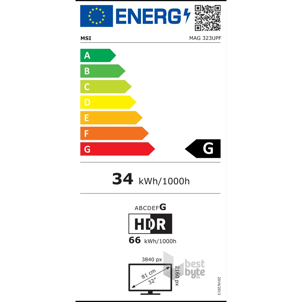 MSI 32" MAG 323UPF 4K UHD IPS 160Hz HDMI/DP/USB/USB-C fekete gamer monitor