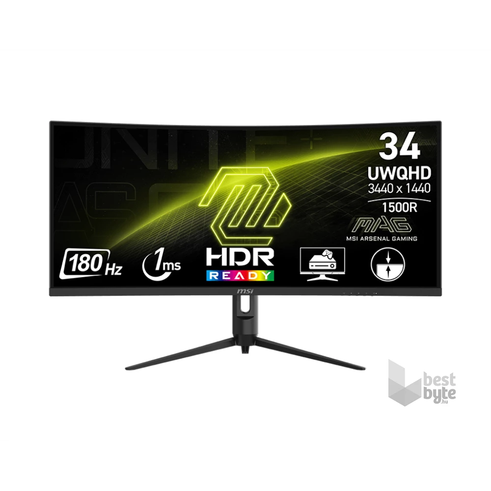 MSI 34" Gaming 342CQR E2 UWQHD VA LED 180Hz HDMI/DP ívelt gamer monitor