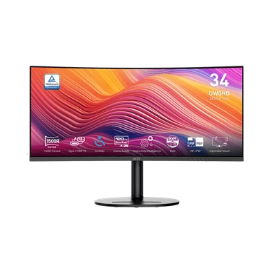 MSI 34" MD342CQP Business Modern UWQHD VA 100Hz HDMI/DP/fekete ívelt monitor