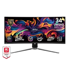 MSI 34" MPG 341CQPX UWQHD QD-OLED 240Hz HDMI/DP/USB-C ívelt gamer monitor