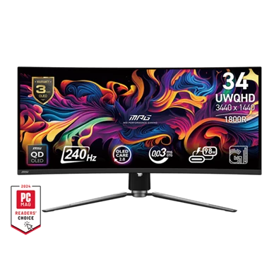 MSI 34" MPG 341CQPX UWQHD QD-OLED 240Hz HDMI/DP/USB-C ívelt gamer monitor