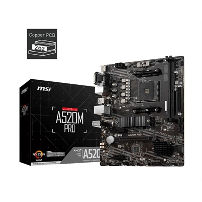MSI A520M PRO AMD A520 AM4 mATX alaplap