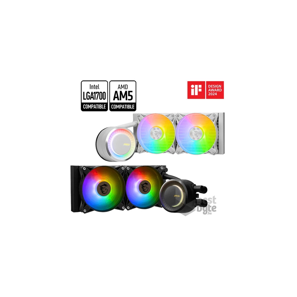 MSI Coreliquid E240 ARGB fehér vízhűtéses processzor hűtő