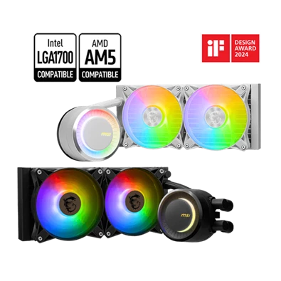 MSI Coreliquid E240 ARGB fehér vízhűtéses processzor hűtő