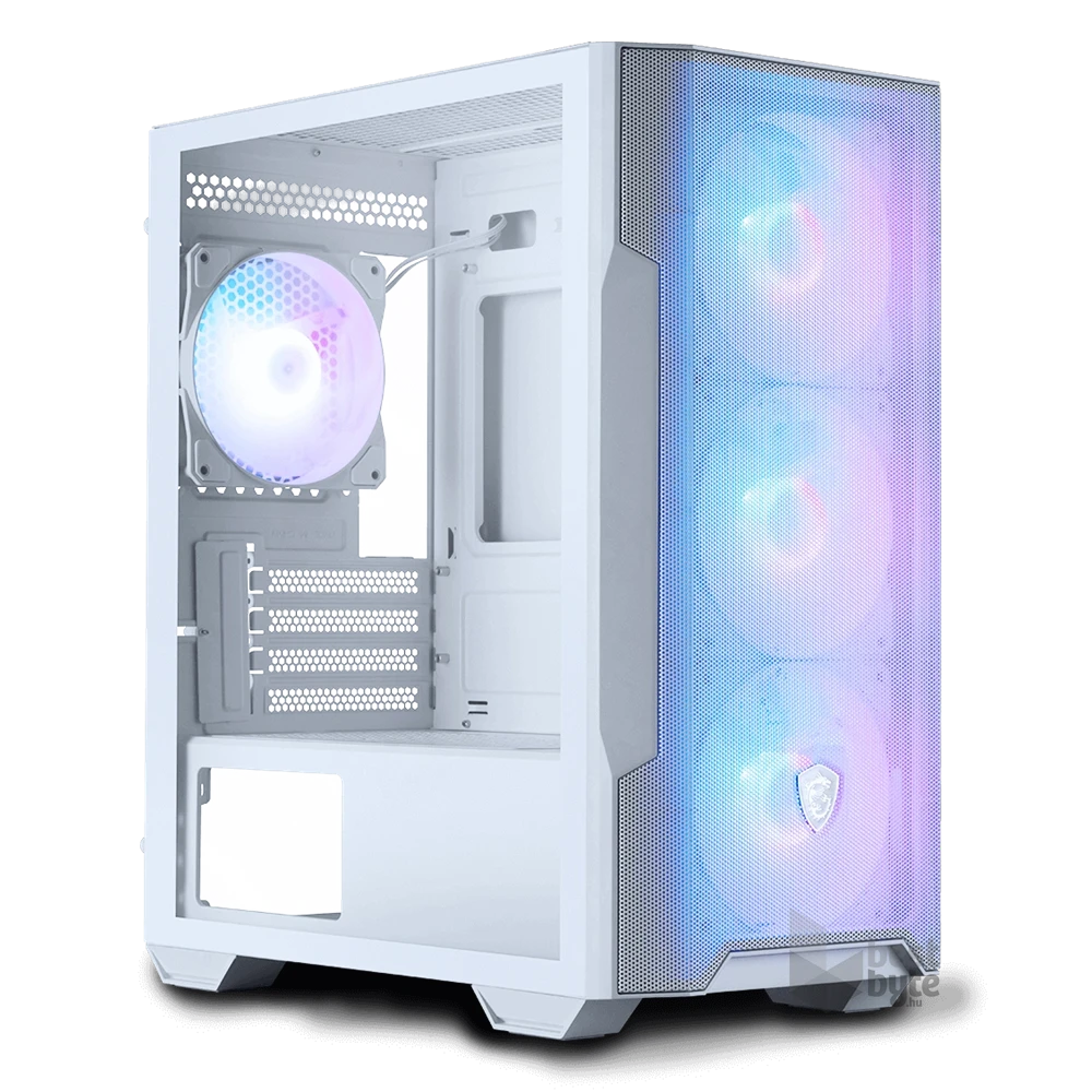 MSI FORGE M100R (táp nélküli) ablakos 4xARGB fehér mATX ház