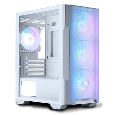 MSI FORGE M100R (táp nélküli) ablakos 4xARGB fehér mATX ház