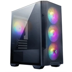 MSI FORGE M100R (táp nélküli) ablakos 4xARGB fekete mATX ház