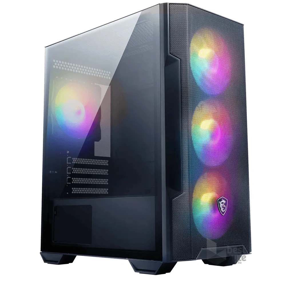 MSI FORGE M100R (táp nélküli) ablakos 4xARGB fekete mATX ház