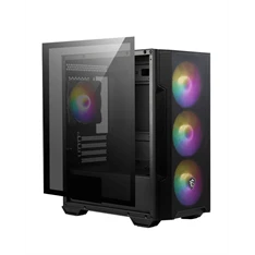 MSI FORGE M100R (táp nélküli) ablakos 4xARGB fekete mATX ház