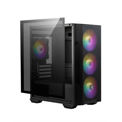 MSI FORGE M100R (táp nélküli) ablakos 4xARGB fekete mATX ház