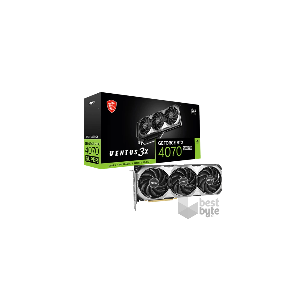 MSI GeForce RTX 4070 SUPER 12G VENTUS 3X OC nVidia 12GB GDDR6X 192bit PCIe videókártya
