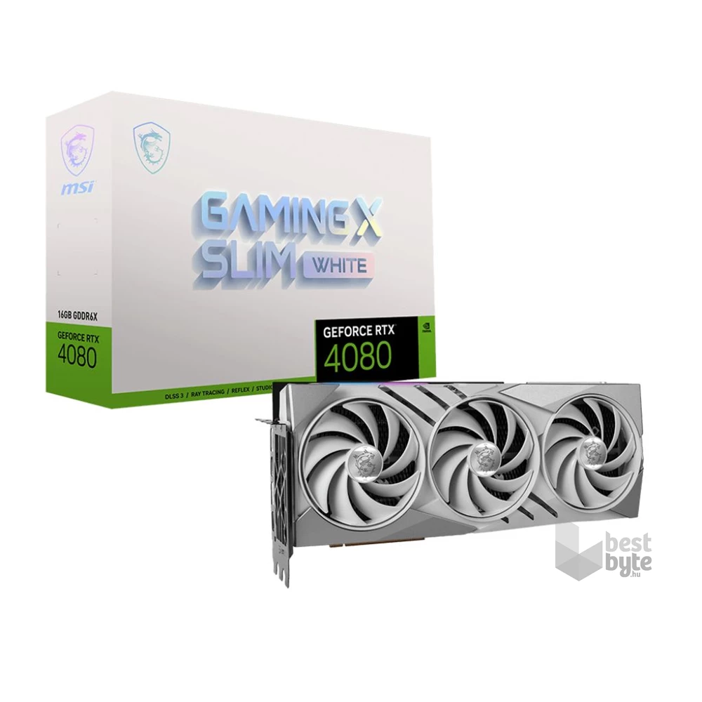 MSI GeForce RTX 4080 16GB GAMING X SLIM WHITE nVidia 16GB GDDR6X 256bit PCIe videókártya