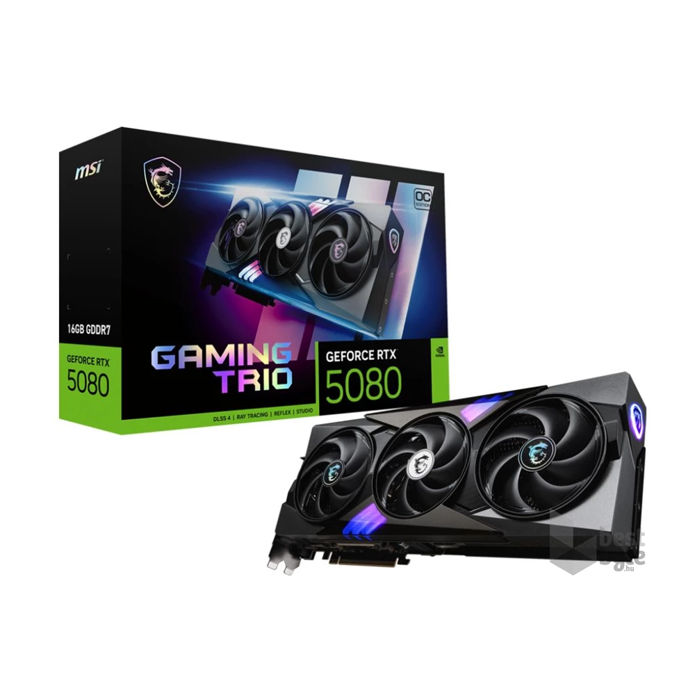 MSI RTX 5080 GAMING TRIO nVidia 16GB GDDR7 256bit PCIe videókártya