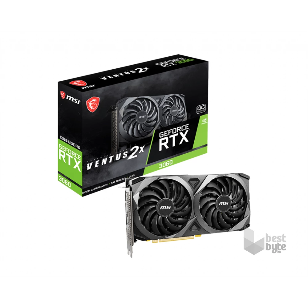 MSI GeForce RTX 3060 VENTUS 2X 12G OC nVidia 12GB GDDR6 192bit PCIe videókártya