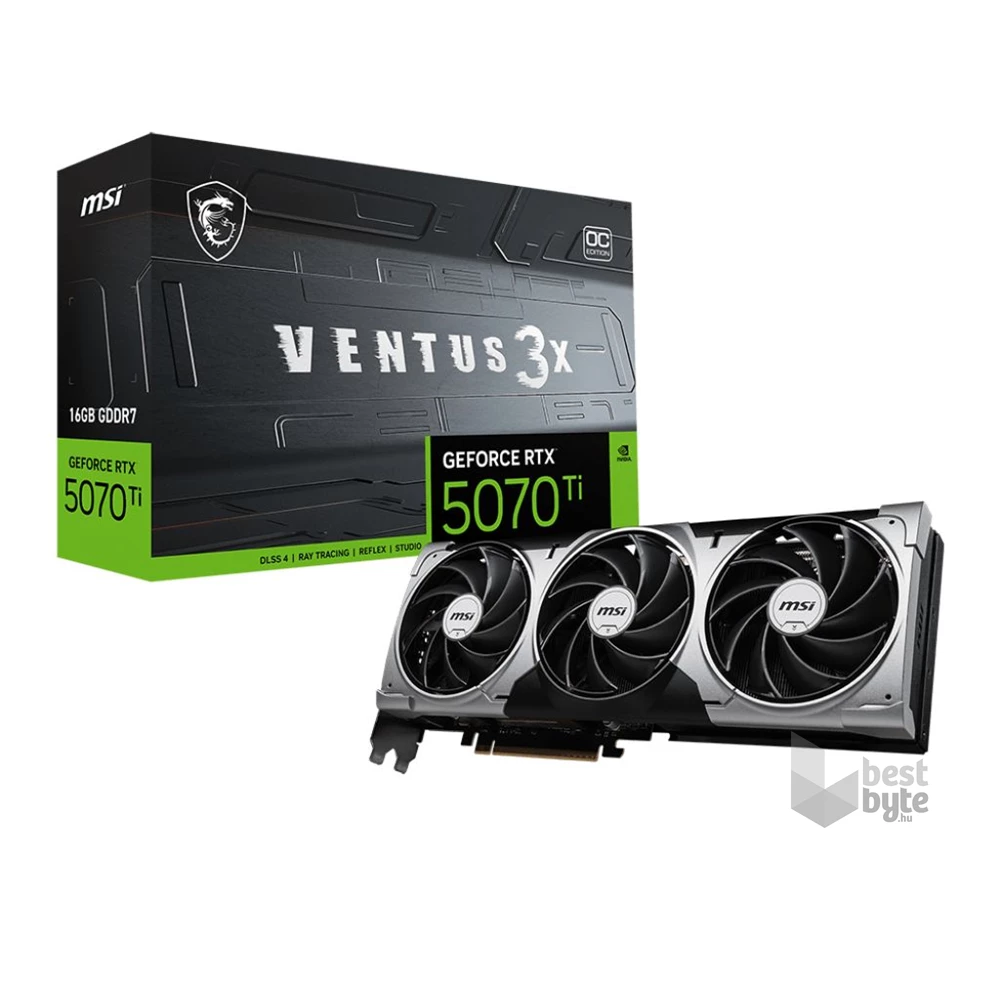 MSI RTX 5070 TI 16G VENTUS 3X OC nVidia 16GB GDDR7 256bit PCIe videókártya