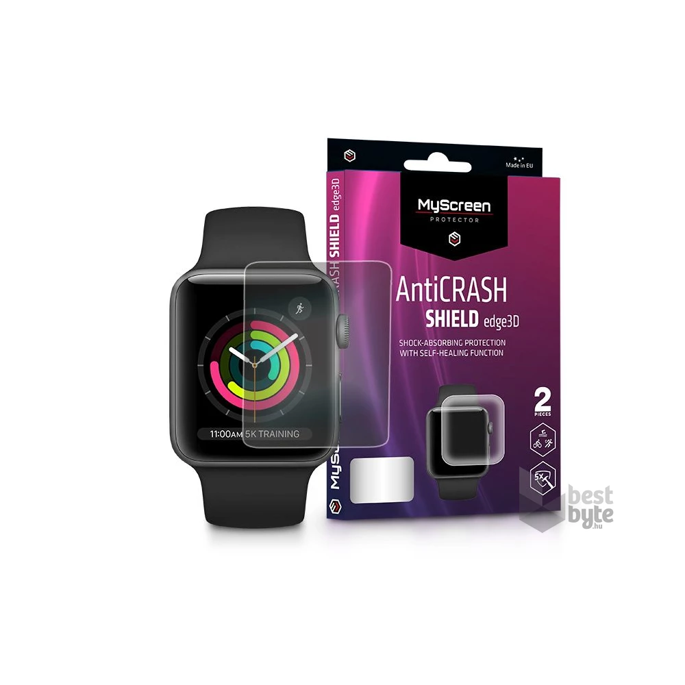 MYSCREENPROTECTOR MSP LA-2040 Apple Watch Series 3 (42 mm) ütésálló képernyővédő fólia - AntiCrash Shield Edge3D - 2 db