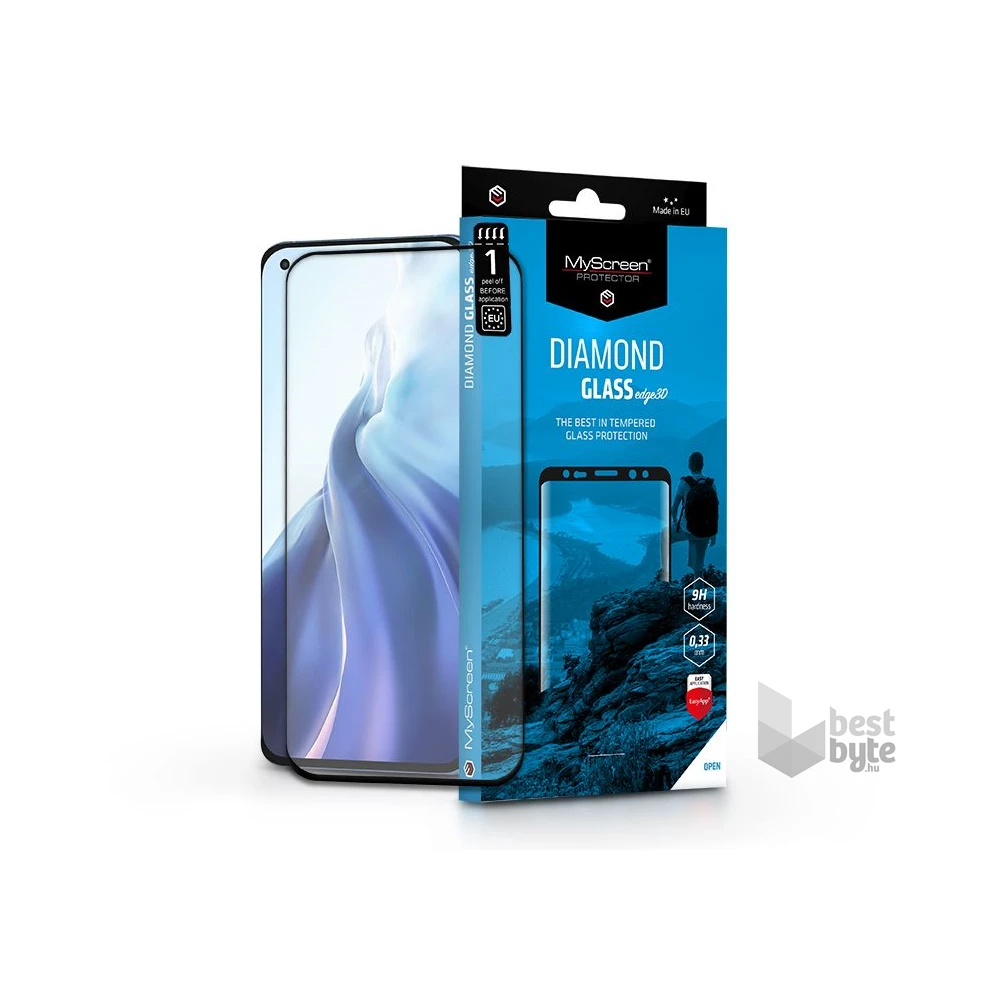 MYSCREENPROTECTOR MSP LA-2049 Xiaomi Mi 11/Mi 11 Pro/Mi 11 Ultra edzett üveg képernyővédő fólia ívelt kijelzőhöz - Diamond Glass Edge3D