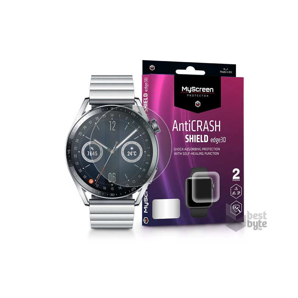 MYSCREENPROTECTOR MSP LA-2051 Huawei Watch GT 3 (42 mm) ütésálló képernyővédő fólia - AntiCrash Shield Edge3D - 2 db