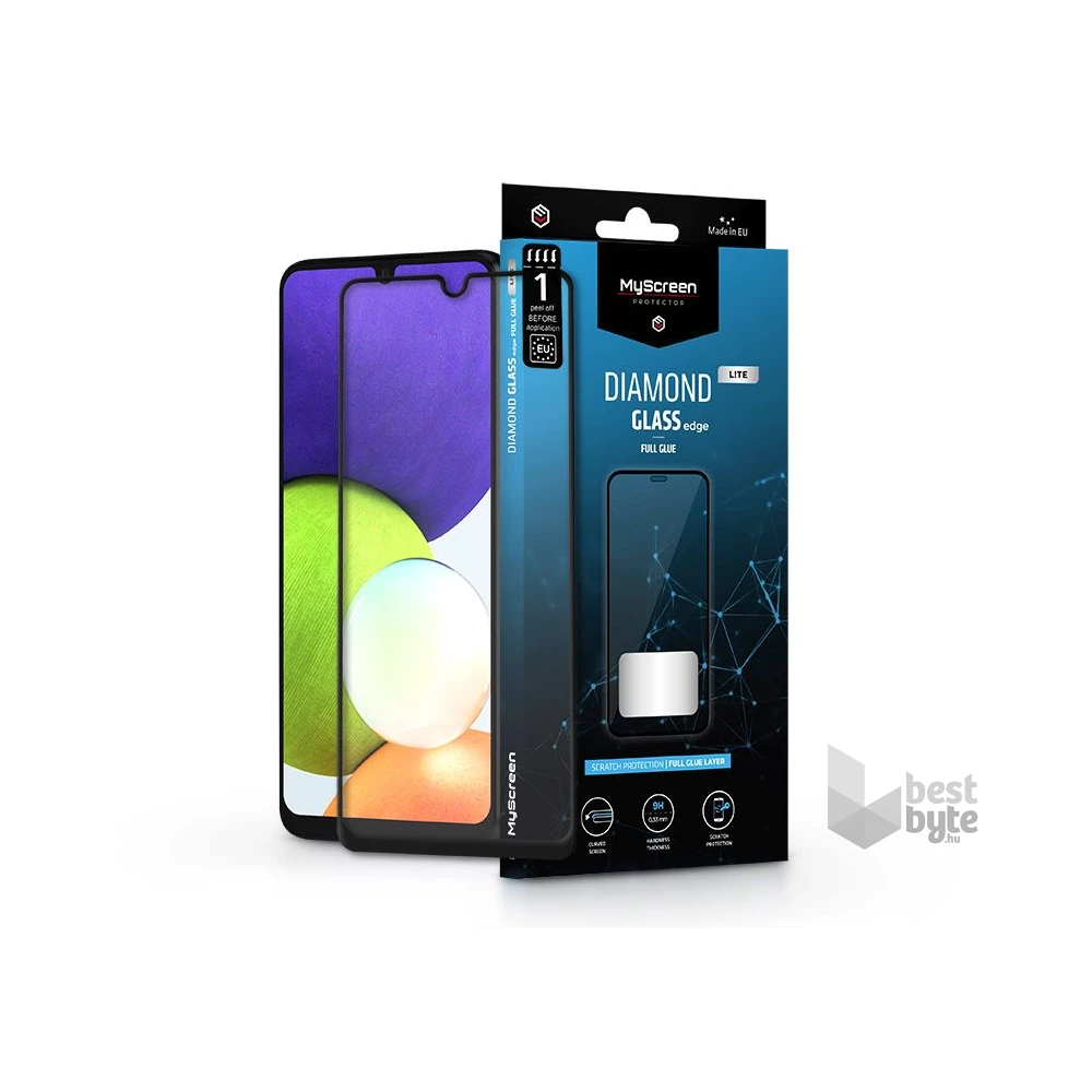MYSCREENPROTECTOR MSP LA-2083 Samsung Galaxy A22 4G/M22 4G edzett üveg képernyővédő fólia - Diamond Glass Lite Edge2.5D Full Glue