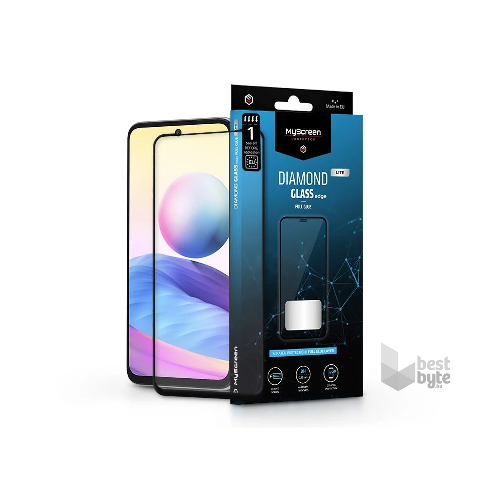 MYSCREENPROTECTOR MSP LA-2089 Xiaomi Redmi Note 10 5G/Poco M3 Pro edzett üveg képernyővédő fólia - Diamond Glass Lite Edge2.5D Full Glue