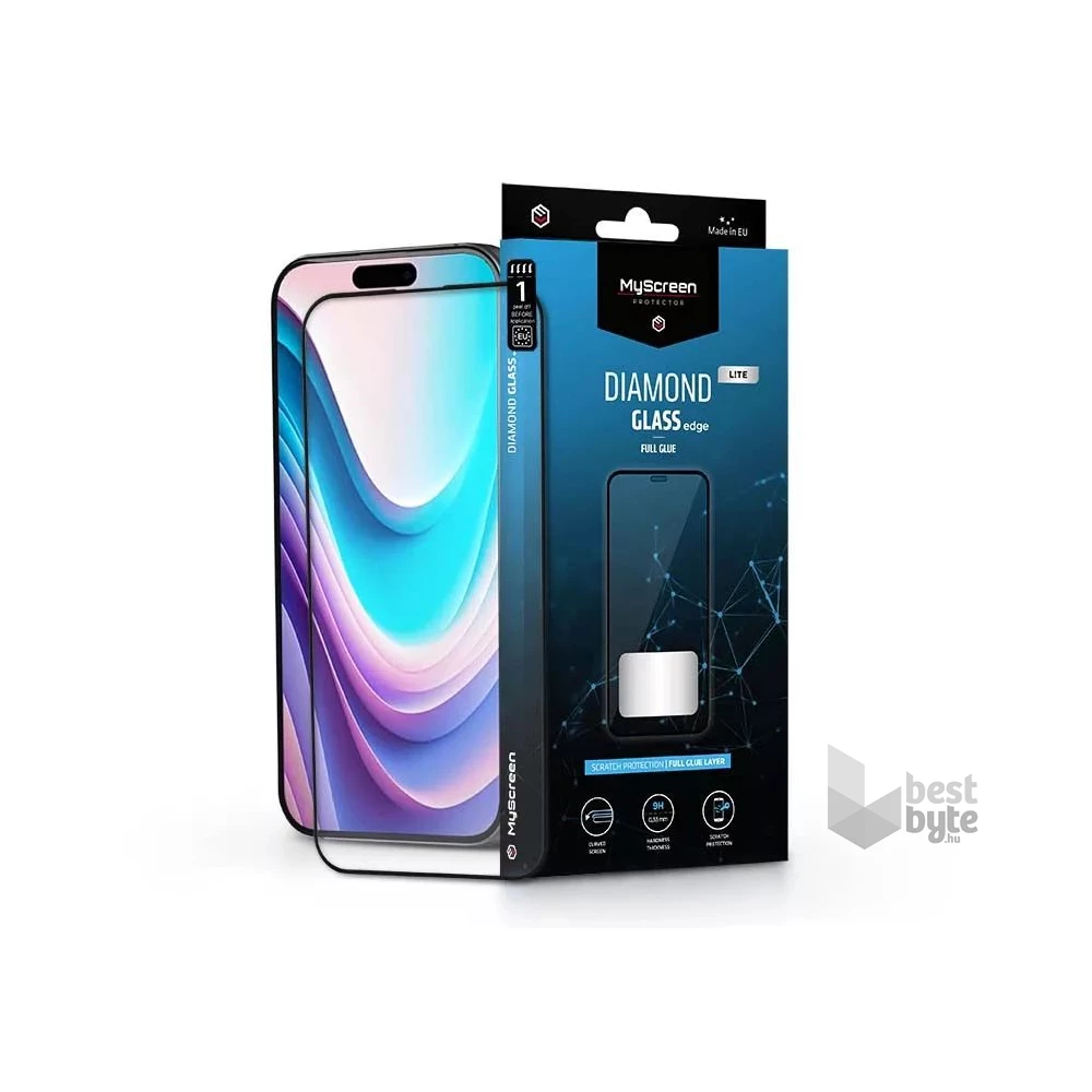 MSP MD9230 DGLFG iPhone 16 Plus 2.5D 9H fekete üveg kijelzővédő