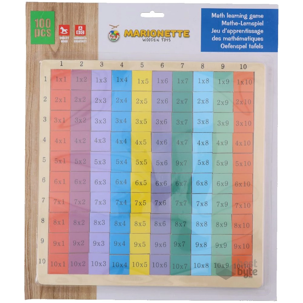 Marionette Wooden Toys 100 részes fa szorzótábla