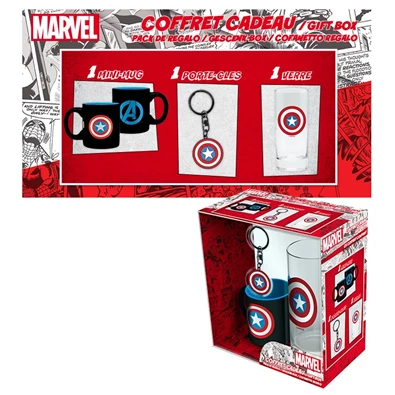 Marvel Amerika kapitány pohár, kulcstartó, bögre