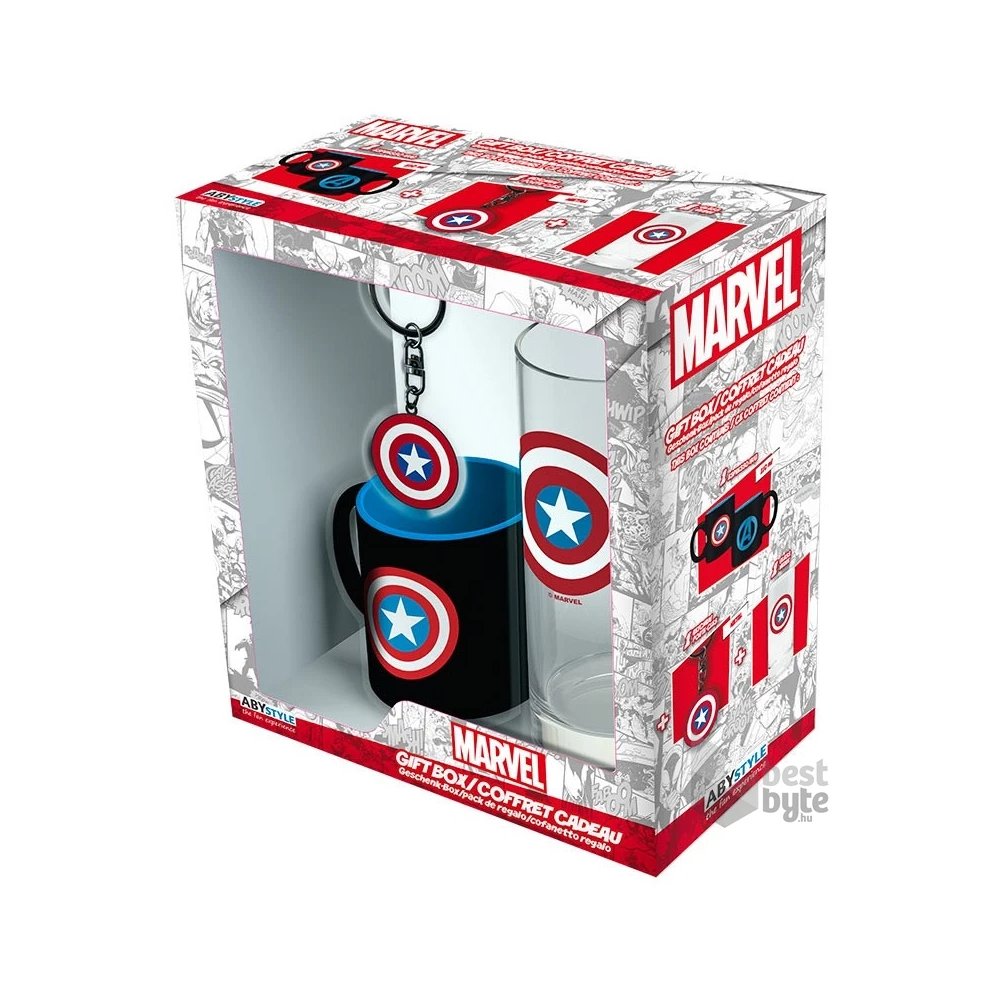 Marvel Amerika kapitány pohár, kulcstartó, bögre