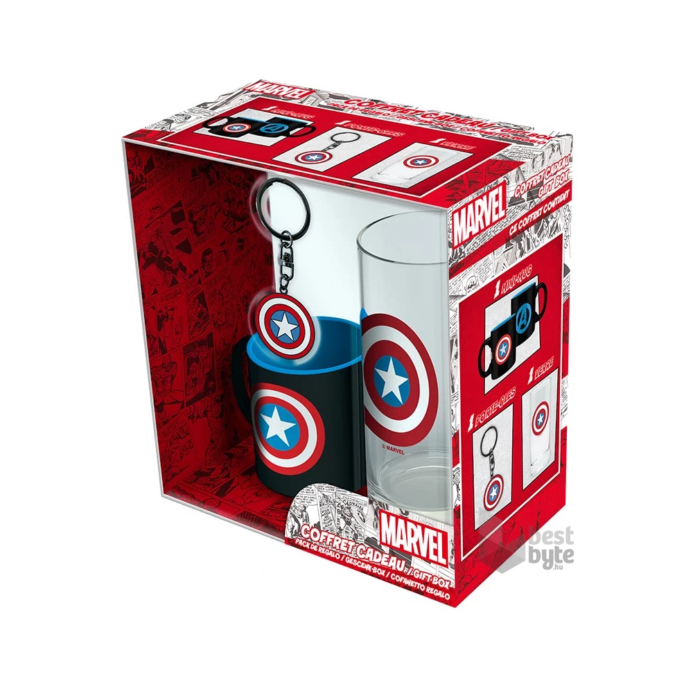 Marvel Amerika kapitány pohár, kulcstartó, bögre