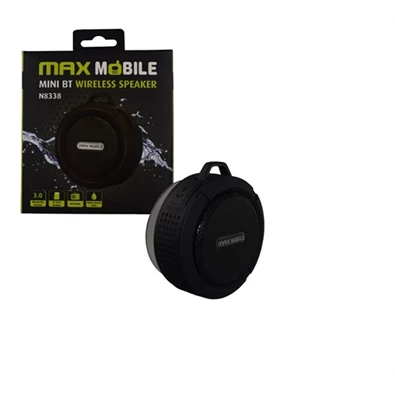 Max Mobile Mini Bluetooth fekete hangszóró és telefon kihangosító
