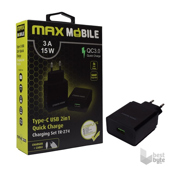 Max Mobile TR 275 QC 3.0 5.4A univerzális 2x USB fehér Max Mobile TR 275 QC 3.0 5.4A univerzális 2x USB fehér
