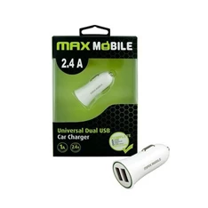 Max Mobile SC-106 2.4A fehér duó USB autós töltő
