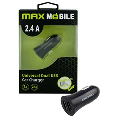 Max Mobile SC-106 2.4A fekete duó USB autós töltő