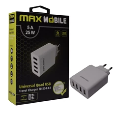 Max Mobile TR-254 5A univerzális 4x USB fehér hálózati töltő