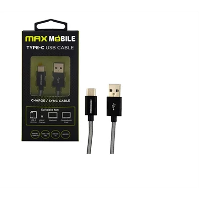 Max Mobile Type-C - USB hálós szürke kábel