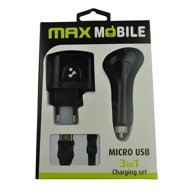 Max Mobile micro USB 3 in 1 töltő szett