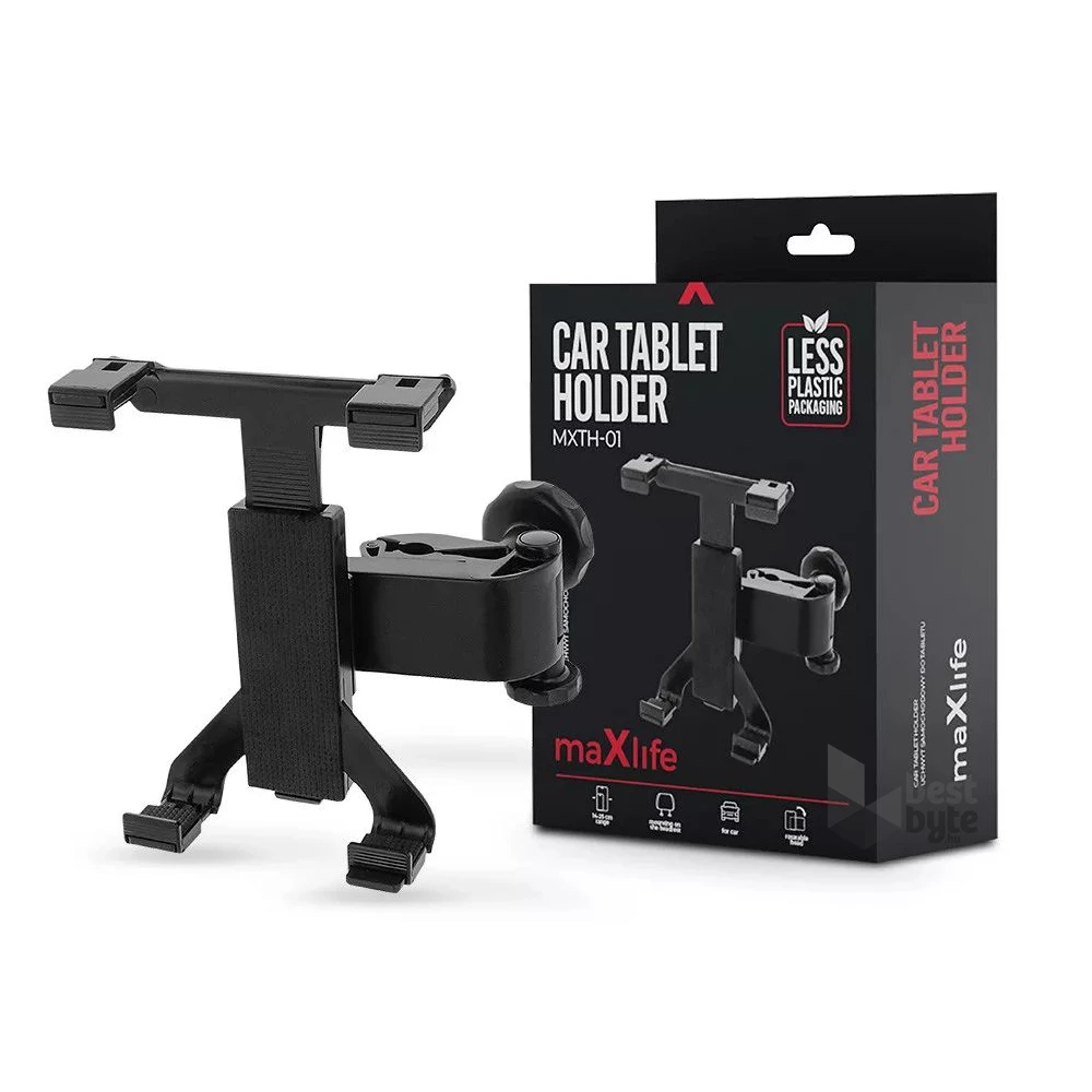 Maxlife ML080424 MXTH-01 fejtámlára szerelhető fekete telefon/tablet autós tartó