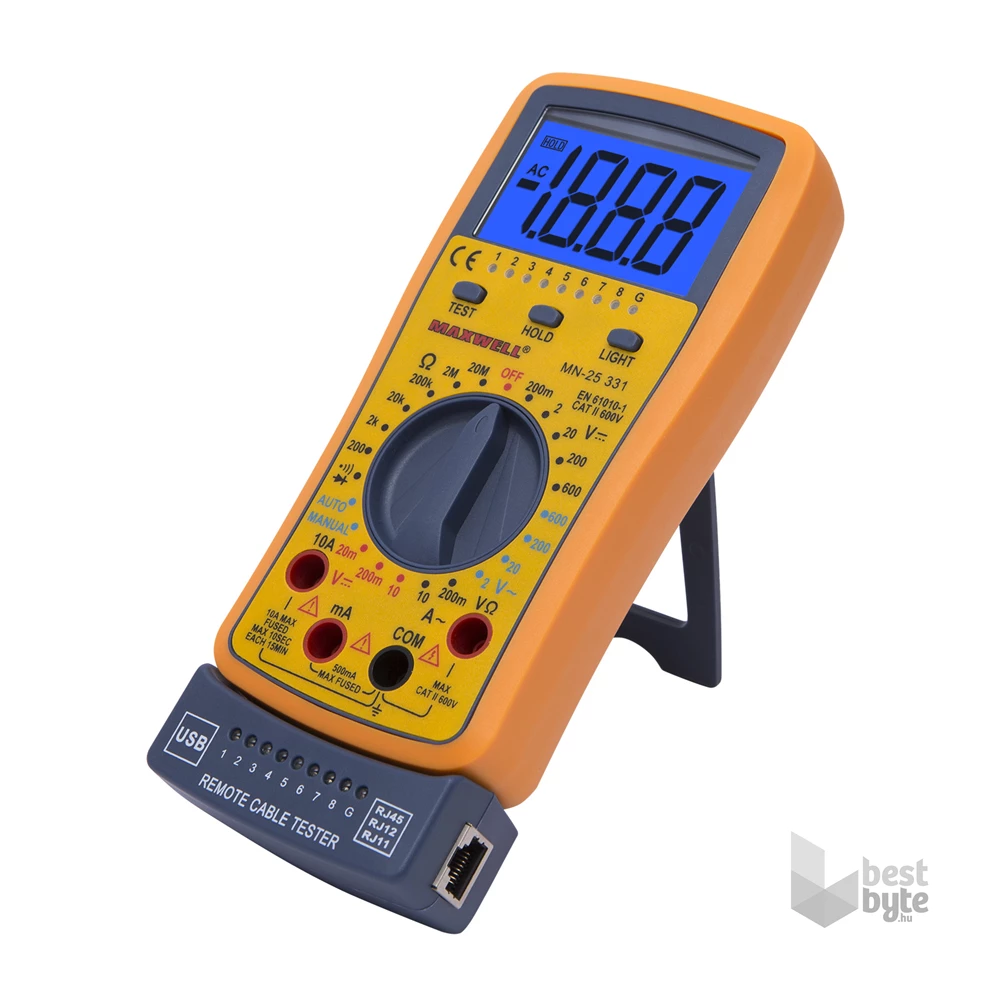 Maxwell 25331 digitális multiméter Kábelteszt funkcióval