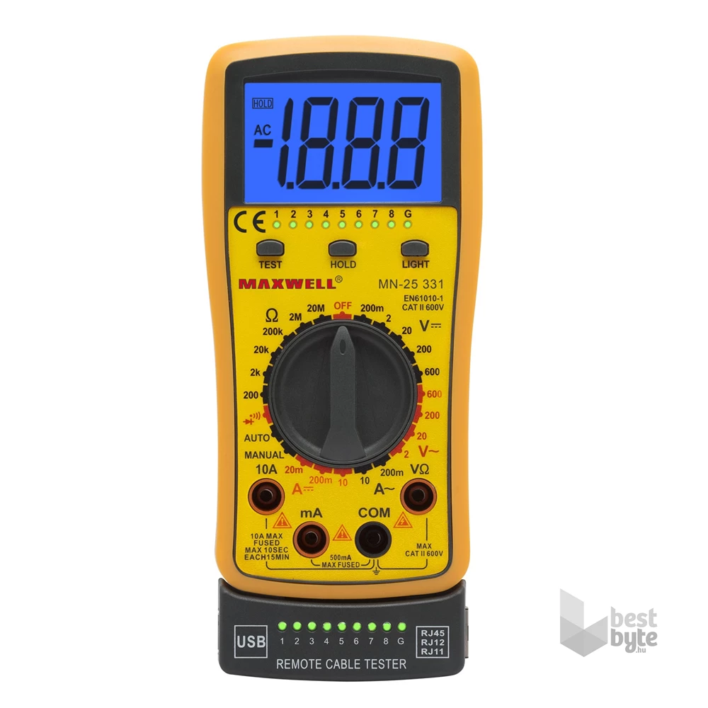 Maxwell 25331 digitális multiméter Kábelteszt funkcióval